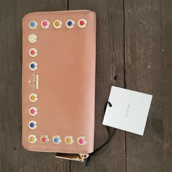 🔹️Kate Spade🔹️ Devoe Street Lacey Embellished large zip Continental Wallet - Picture 4 of 12